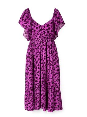 Womens Milkmaid Floral Maxi Dress Size 4X Boho Cottage Coastal Resort Bohemian